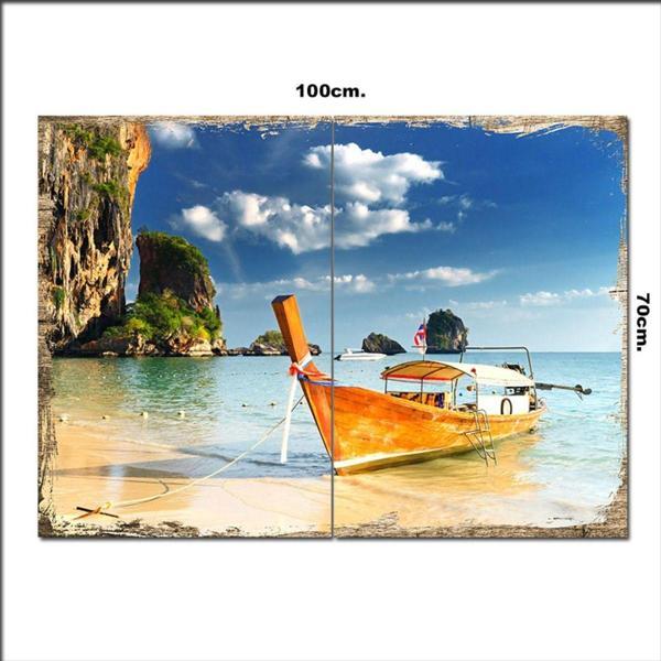 Bedeko Ahşap Tablo Deniz Ve Kumsal 70*100Cm - Image 1