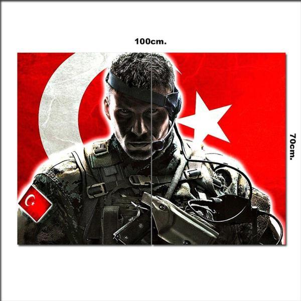 Bedeko Ahşap Tablo Bordobereli Türk Askeri Görseli 70*100Cm - Image 1