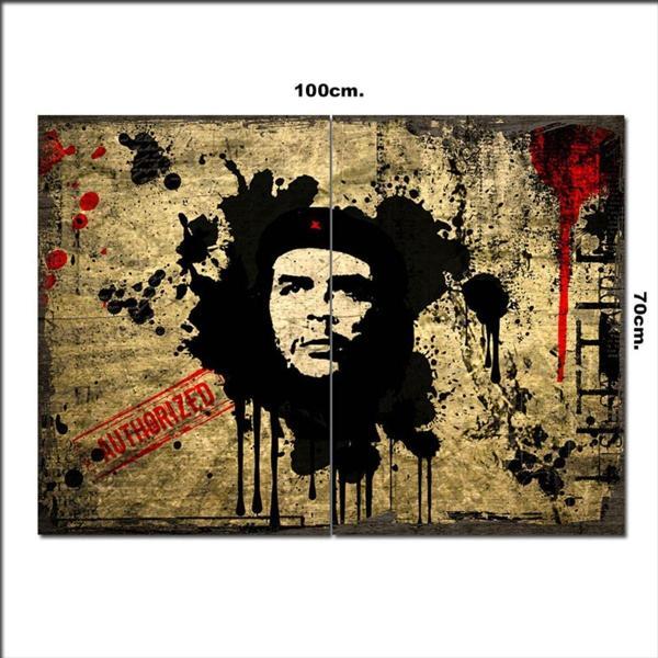 Bedeko Ahşap Tablo Boya Lekeli Tablo Che Guevara Şekilli 70*100Cm - Image 1