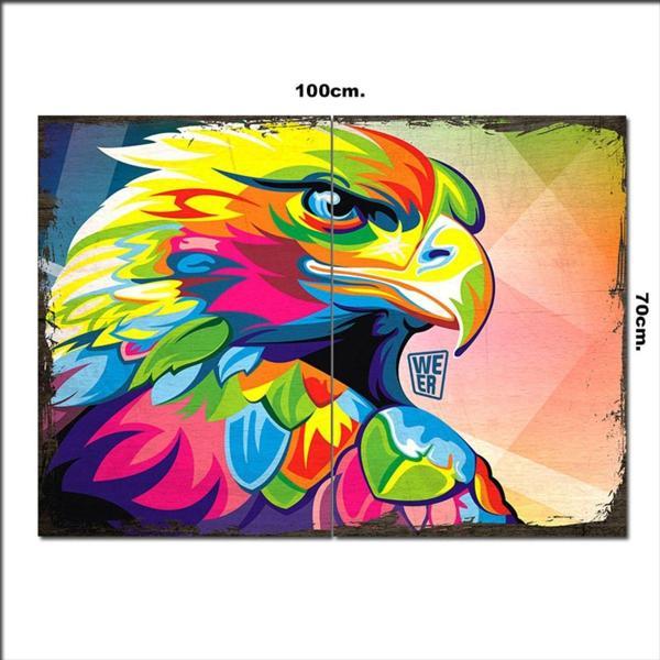 Bedeko Ahşap Tablo Boyalı Kartal Baskılı 70*100Cm - Image 1