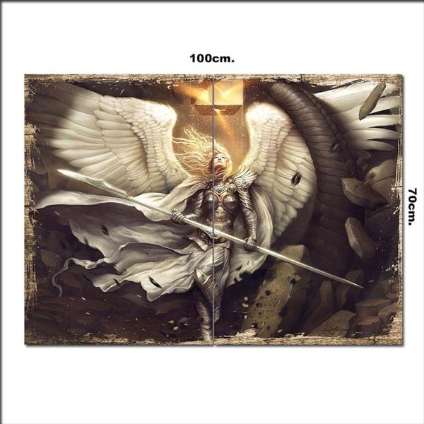 Bedeko Ahşap Tablo Angel Warriors 70*100Cm - Image 1