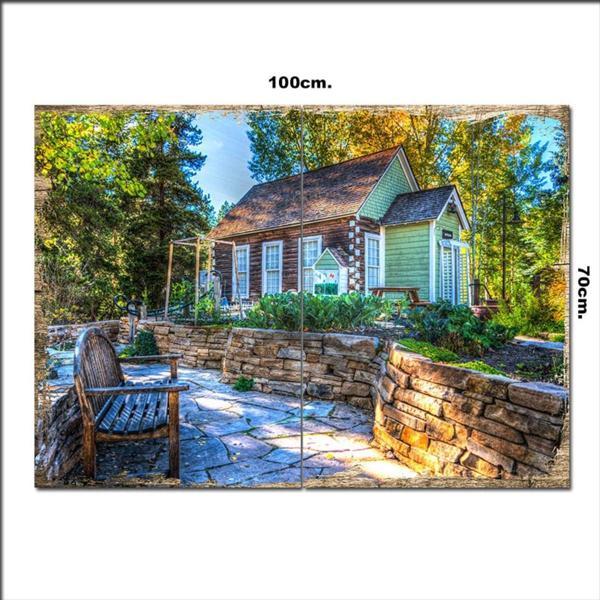 Bedeko Ahşap Tablo Dik Çatılı Ahşap Ev 70*100Cm - Image 1