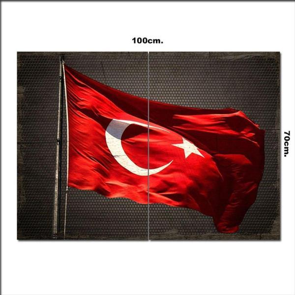 Bedeko Ahşap Tablo Direkte Türk Bayrağı Baskılı 70*100Cm - Image 1
