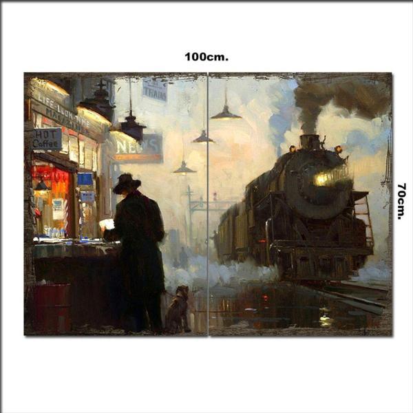 Bedeko Ahşap Tablo Buharlı Kara Tren 70*100Cm - Image 1