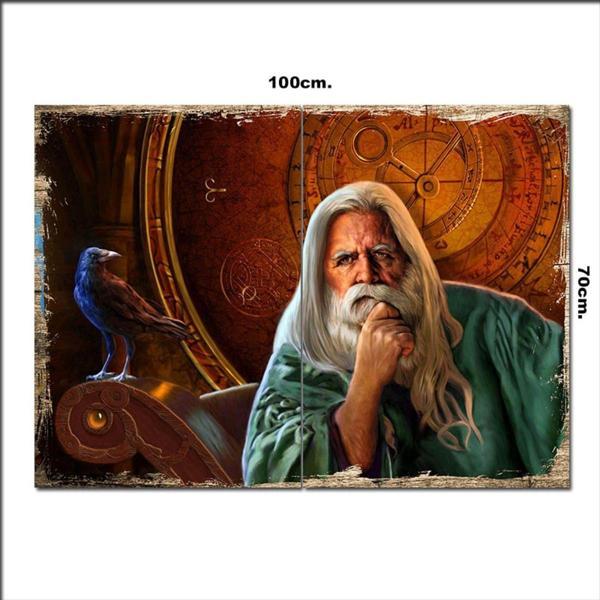 Bedeko Ahşap Tablo Büyücü Merlin 70*100Cm - Image 1