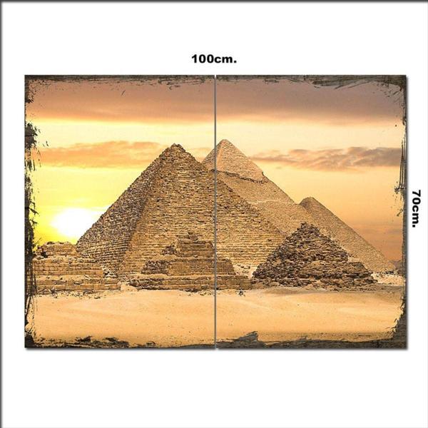Bedeko Ahşap Tablo Büyük Giza Pramidi 70*100Cm - Image 1