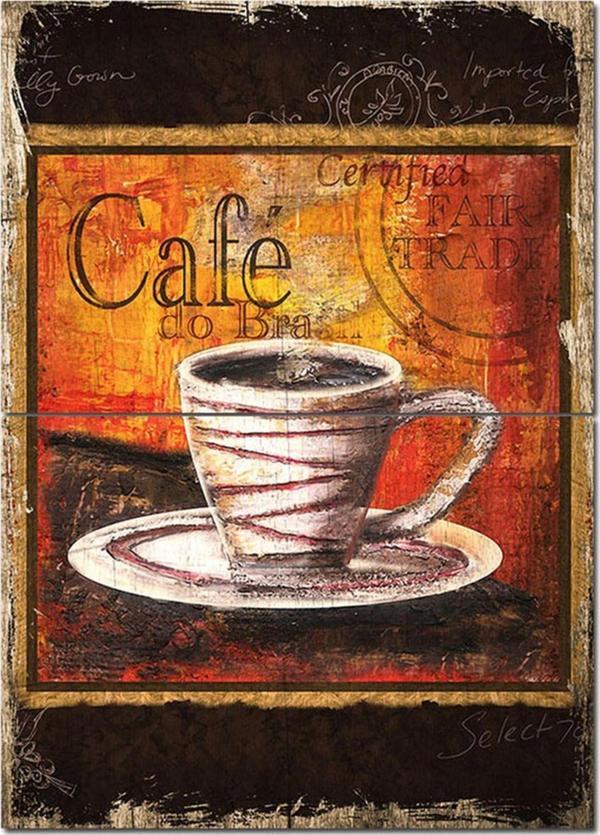 Bedeko Ahşap Tablo Cafe Do Bra Fair Trade Hediyelik Ahşap Tablo - Image 1