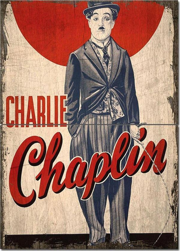 Bedeko Ahşap Tablo Charlie Chaplin Desenli Mdf Tablo - Image 1