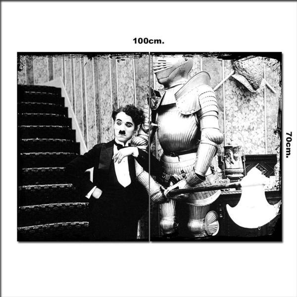 Bedeko Ahşap Tablo Charlie Chaplin Sinema Sahnesi 70*100Cm - Image 1