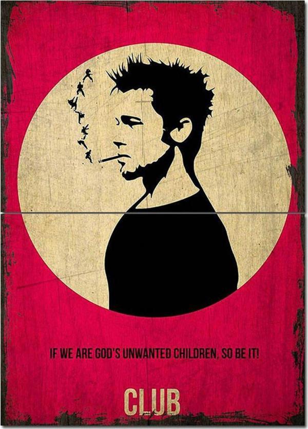 Bedeko Ahşap Tablo Eski Fight Club Figürü Afiş Görseli Art Mdf Poster - Image 1
