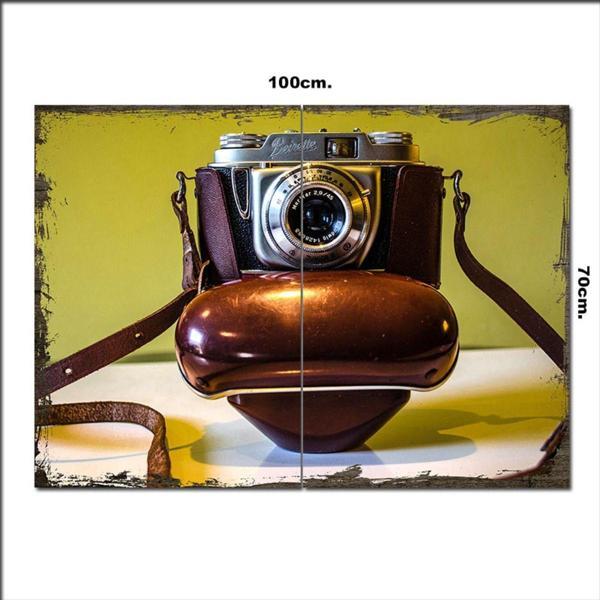 Bedeko Ahşap Tablo Eski Fotoğraf Makinesı 70*100Cm - Image 1