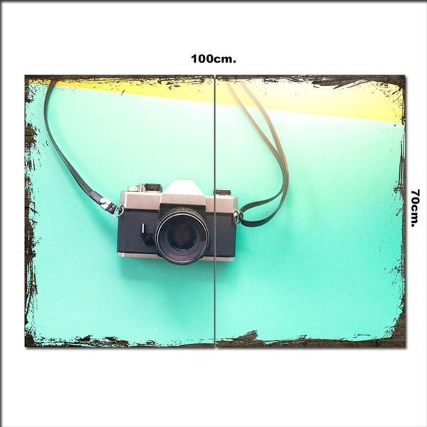 Bedeko Ahşap Tablo Eski Fotoğraf Makinesı 70*100Cm - Image 1
