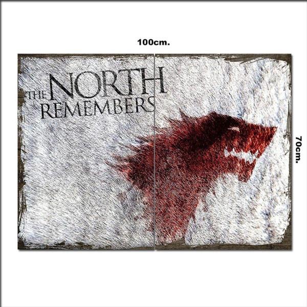 Bedeko Ahşap Tablo Got The North Remembers Stark 70*100Cm - Image 1