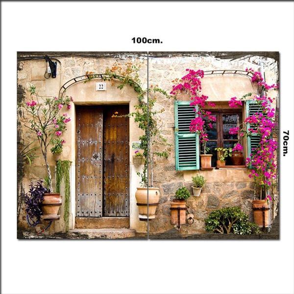 Bedeko Ahşap Tablo Çiçekli Ev 70*100Cm - Image 1