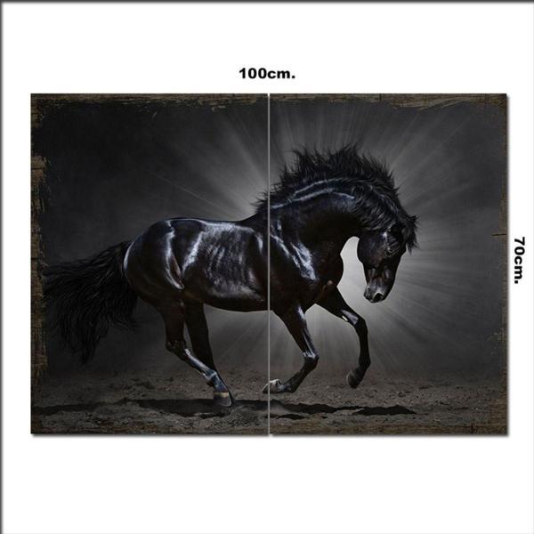 Bedeko Ahşap Tablo Güçlü Asil At Şekilli 70*100Cm - Image 1