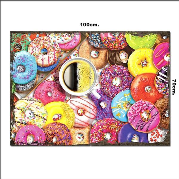 Bedeko Ahşap Tablo Kahve Ve Donut 70*100Cm - Image 1