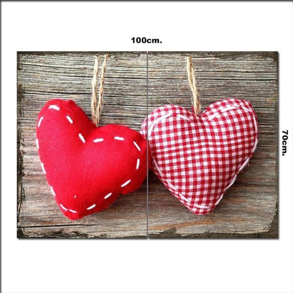 Bedeko Ahşap Tablo Kalp Yastıklar 70*100Cm - Image 1