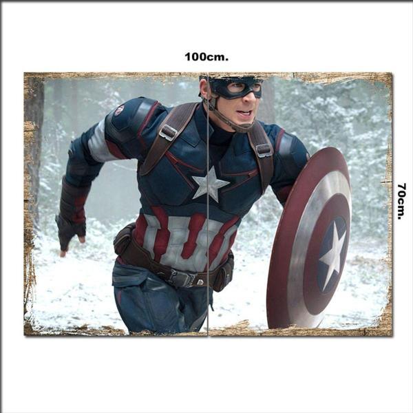 Bedeko Ahşap Tablo Kaptan Amerika 70*100Cm - Image 1