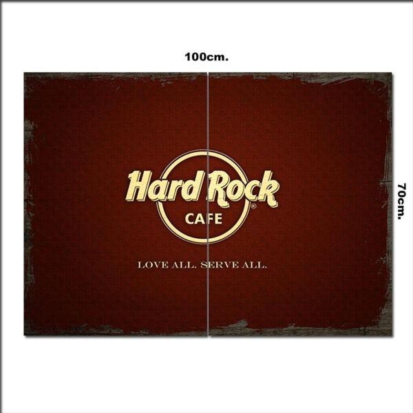 Bedeko Ahşap Tablo Hard Rock Cafe Eskitme 70*100Cm - Image 1