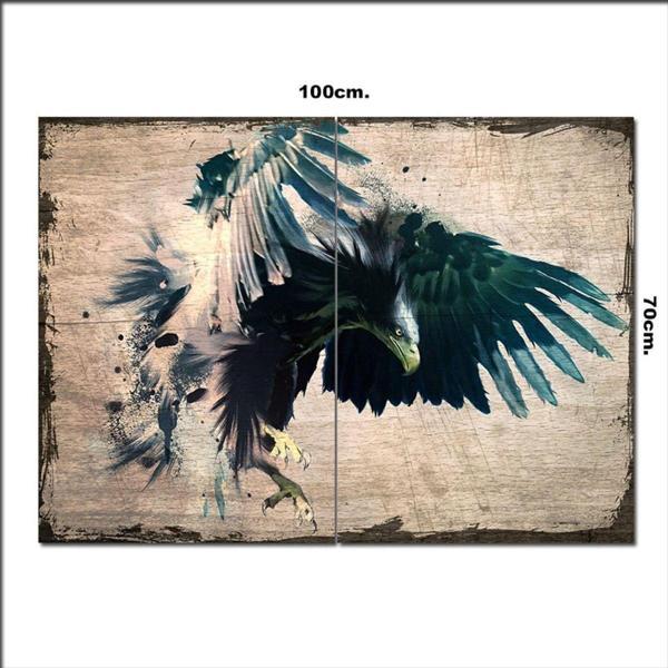 Bedeko Ahşap Tablo Kara Kartal Tarz 70*100Cm - Image 1