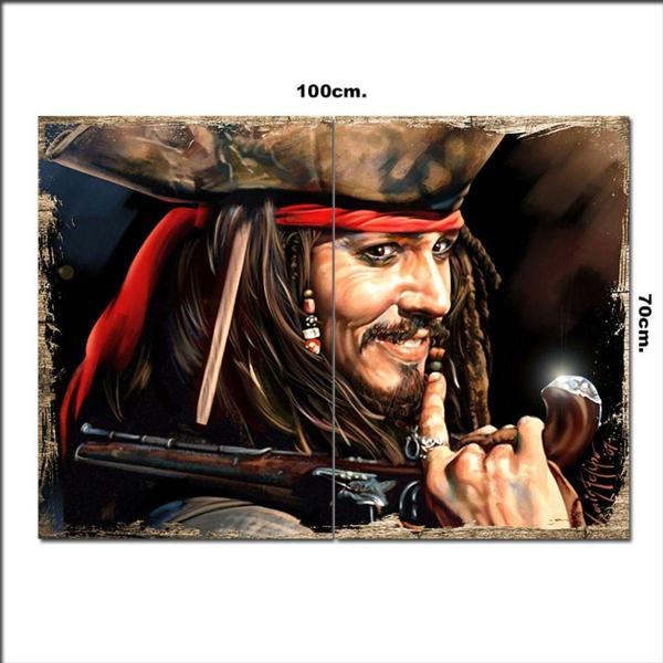 Bedeko Ahşap Tablo Karayip Korsanları Jack Sparrow 70*100Cm - Image 1