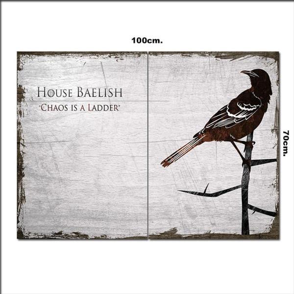 Bedeko Ahşap Tablo House Of Baelish Alaycı Kuş 70*100Cm - Image 1