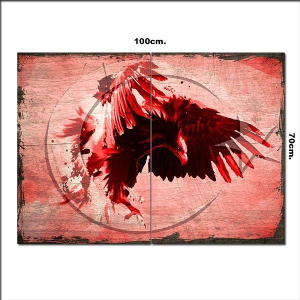 Bedeko Ahşap Tablo Kartal Ve Bayrak 70*100Cm - Image 1