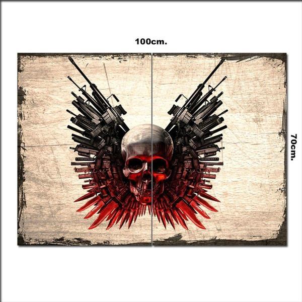 Bedeko Ahşap Tablo Expendables Logo Şekilli 70*100Cm - Image 1
