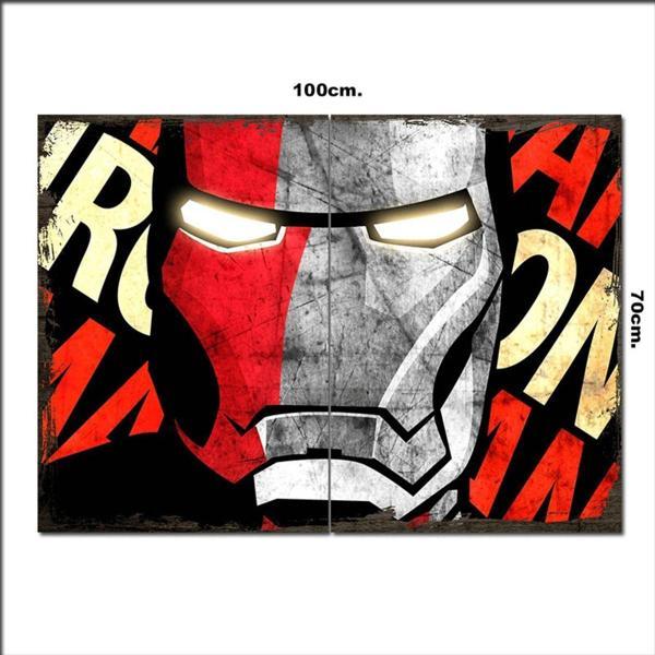 Bedeko Ahşap Tablo Iron Man Maske Baskılı 70*100Cm - Image 1