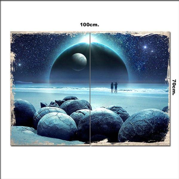Bedeko Ahşap Tablo Fantastik Sahilde Yürüyüş 70*100Cm - Image 1