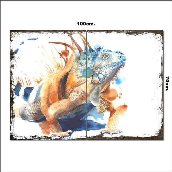 Bedeko Ahşap Tablo İguana 70*100Cm - Image 1