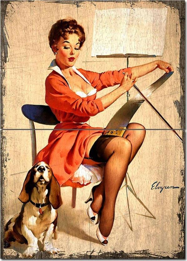 Bedeko Ahşap Tablo Kemancı Kadın Art Mdf Poster - Image 1