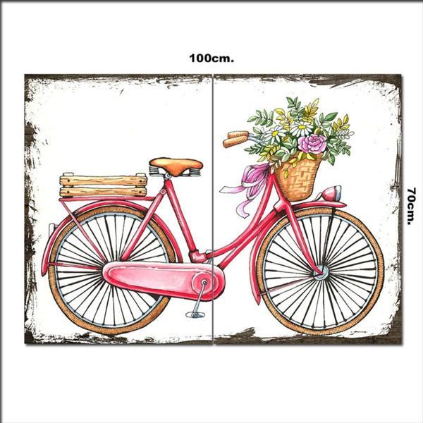 Bedeko Ahşap Tablo Kırmızı Bisiklet 70*100Cm - Image 1