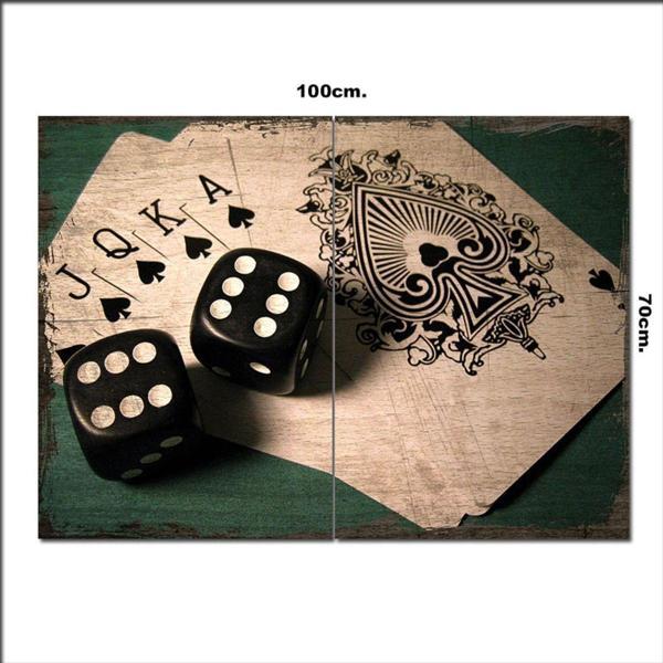 Bedeko Ahşap Tablo İskambil Zarlar Şekilli 70*100Cm - Image 1