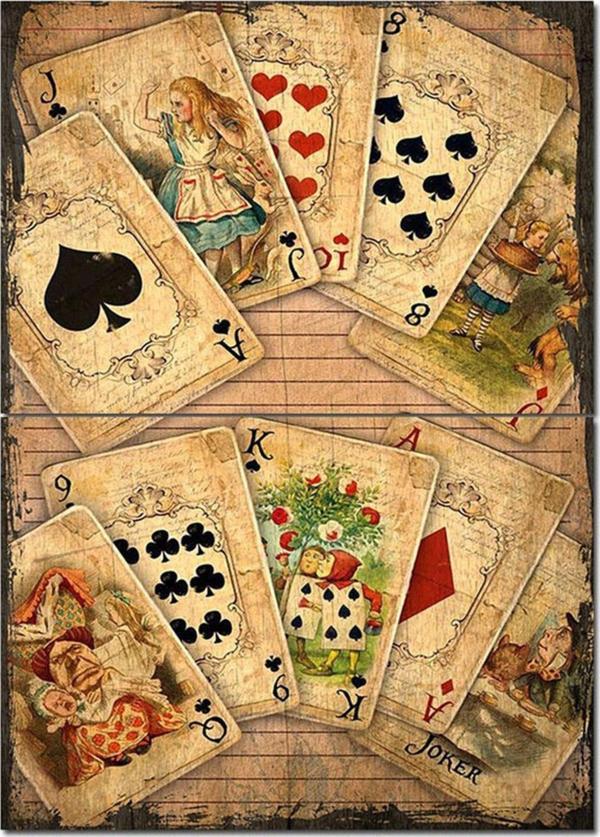 Bedeko Ahşap Tablo İskanbil Kağıdında Alice Harkalar Diyarında Görseli Hediyelik Ahşap Tablo - Image 1