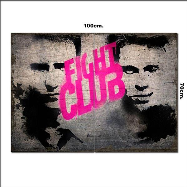 Bedeko Ahşap Tablo Fight Club Desenli 70*100Cm - Image 1