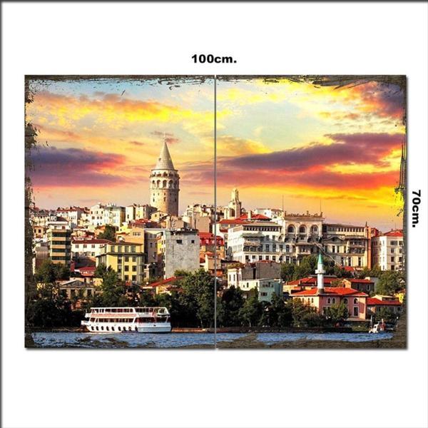 Bedeko Ahşap Tablo İstanbul Manzara 70*100Cm - Image 1
