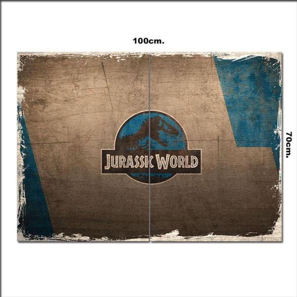 Bedeko Ahşap Tablo Jurassic World Sembolü Desenli 70*100Cm - Image 1