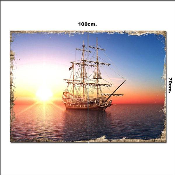 Bedeko Ahşap Tablo Korsan Gemisi 70*100Cm - Image 1