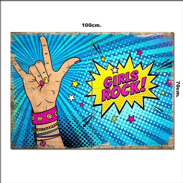 Bedeko Ahşap Tablo Girls Rock 70*100Cm - Image 1