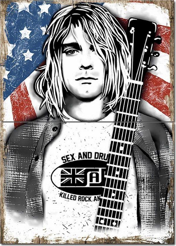 Bedeko Kurt Cobain Model Ahşap Tablo 70Cmx 100Cm - Image 1