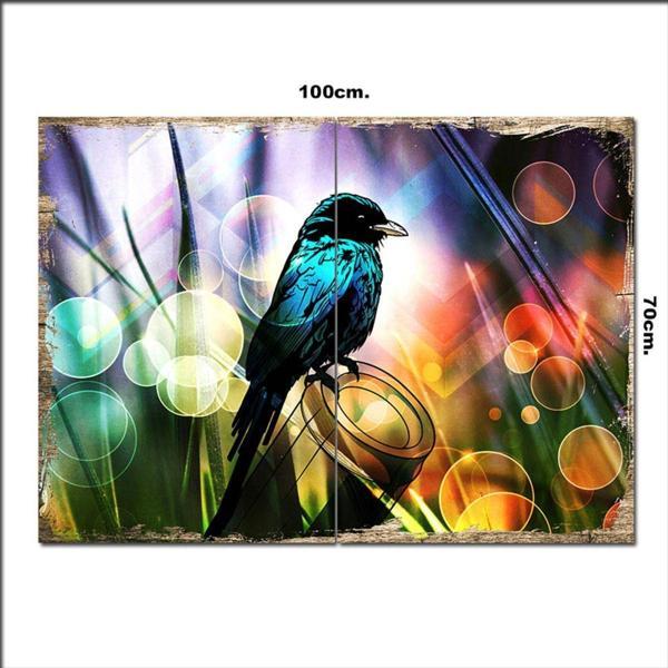 Bedeko Ahşap Tablo Gizemli Kuş 70*100Cm - Image 1