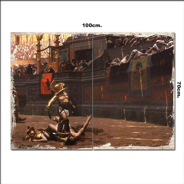Bedeko Ahşap Tablo Gladyatörler Pompeii 70*100Cm - Image 1