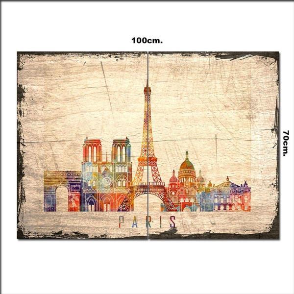 Bedeko Ahşap Tablo Minyatür Paris Şekilli 70*100Cm - Image 1