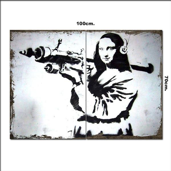 Bedeko Ahşap Tablo Mona Lisa Ve Roket 70*100Cm - Image 1
