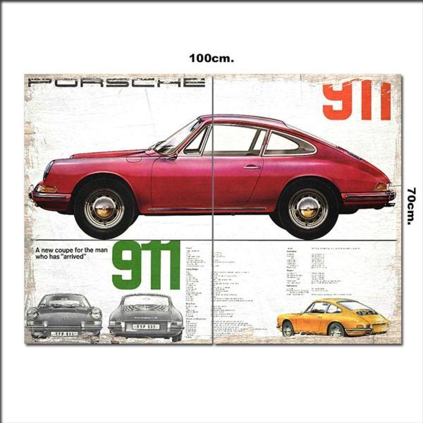 Bedeko Ahşap Tablo Porsche 911 Afiş 70*100Cm - Image 1