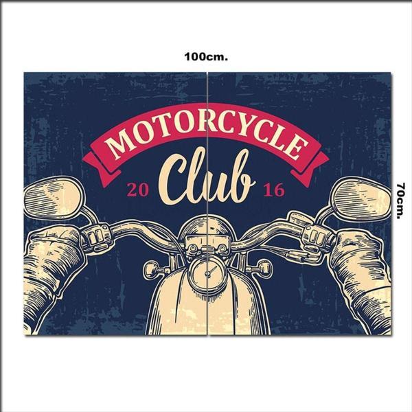 Bedeko Ahşap Tablo Motorcycle Club 70*100Cm - Image 1