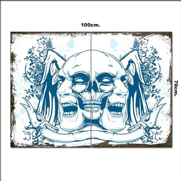 Bedeko Ahşap Tablo Psychedelic Yüz Kafatası 70*100Cm - Image 1