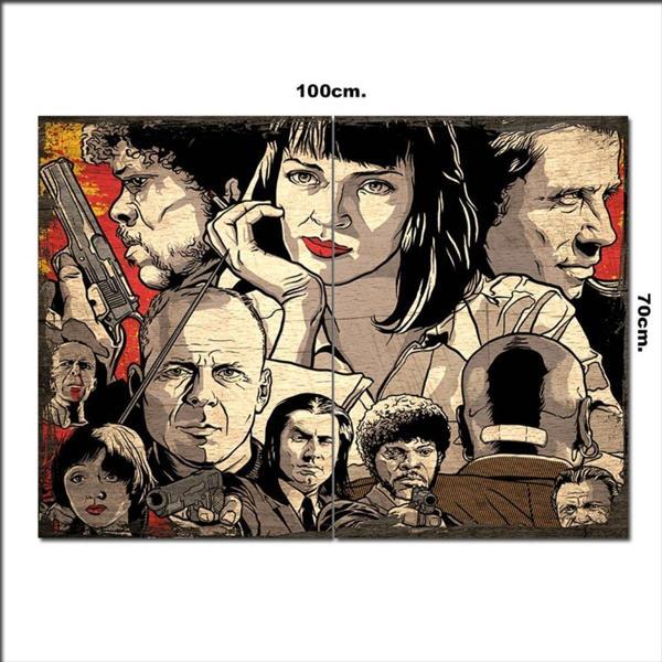 Bedeko Ahşap Tablo Pulp Fiction Afişi Desenli 70*100Cm - Image 1