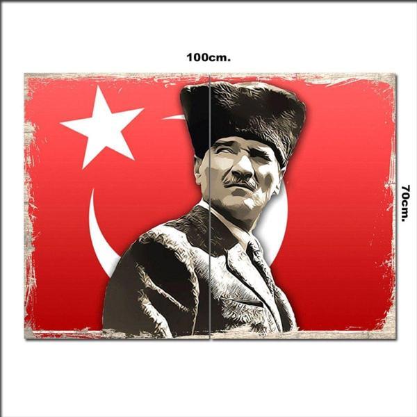 Bedeko Ahşap Tablo Mustafa Kemal Atatürk 70*100Cm - Image 1